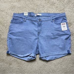 Signature Levi Strauss Mid-Rise 5” Denim Shorts Size 22 Cuff Leg New With Tags